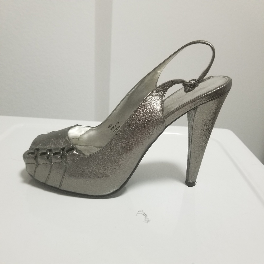 Calvin Klein Gunmetal Platform Slingback Sandals